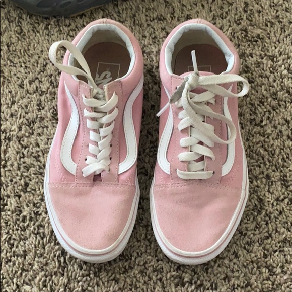 baby pink and white vans